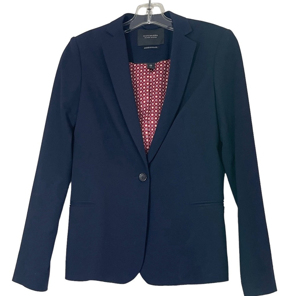Scotch & Soda Troublemaker Navy Blue Blazer Preppy Dark Academia Minimalist